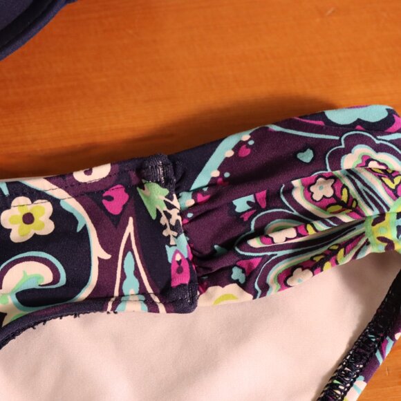 Land's End Two piece bikini set Bra 13, 36DDD/38; Bottom Size 8, blue purple - Picture 7 of 12